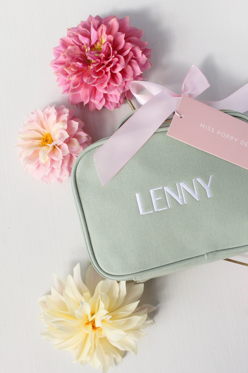 Personalised Vanity Bag - Sage