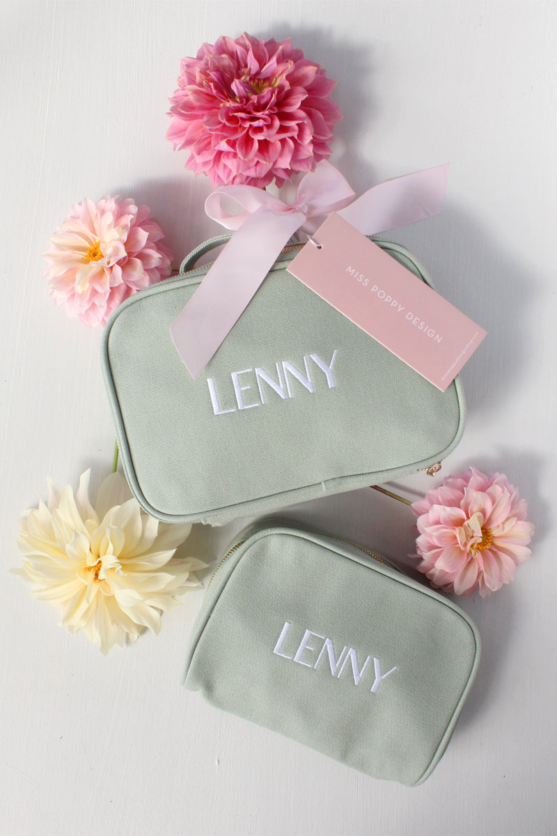 Personalised Vanity Bag - Sage