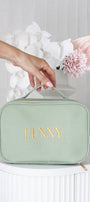 Sage Green Vanity Case | Personalised Bag | Custom Toiletry Bag

