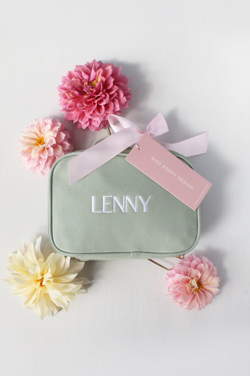 Personalised Vanity Bag - Sage