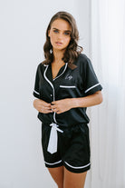 Black Satin Bridesmaid Pyjamas 