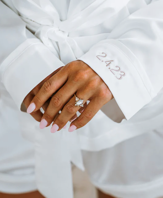 Bridal Pyjamas Australia Cuff Embroidery