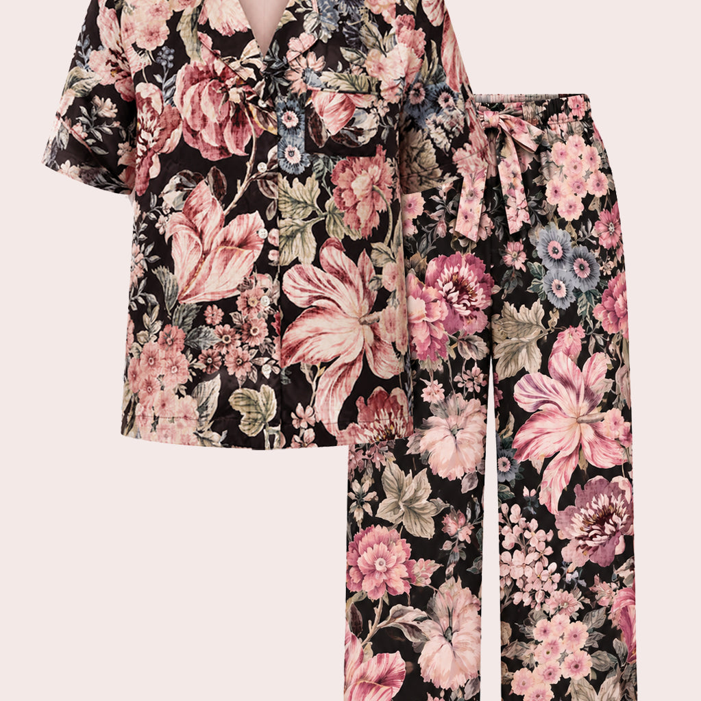 Floral Bridesmaid Pyjamas | Satin Lounge Set