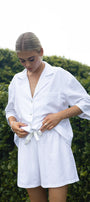 White Linen Bridesmaid Pyjamas | Linen Bridal Sleepwear