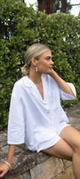 White Linen Bridesmaid Pyjamas | Linen Bridal Sleepwear