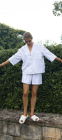 White Linen Bridesmaid Pyjamas | Linen Bridal Sleepwear