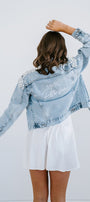 Bride Denim Jacket | Bridal Denim Jacket | Personalised Pearl Denim Jacket | Miss Poppy Design