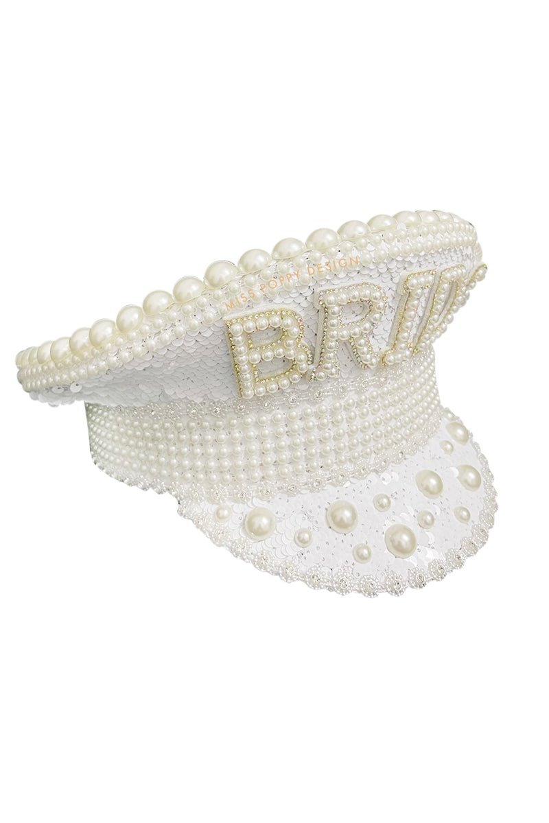 Bride Military Hat- Pearl