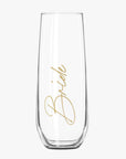 Stemless Champagne Flutes - Bridal Party