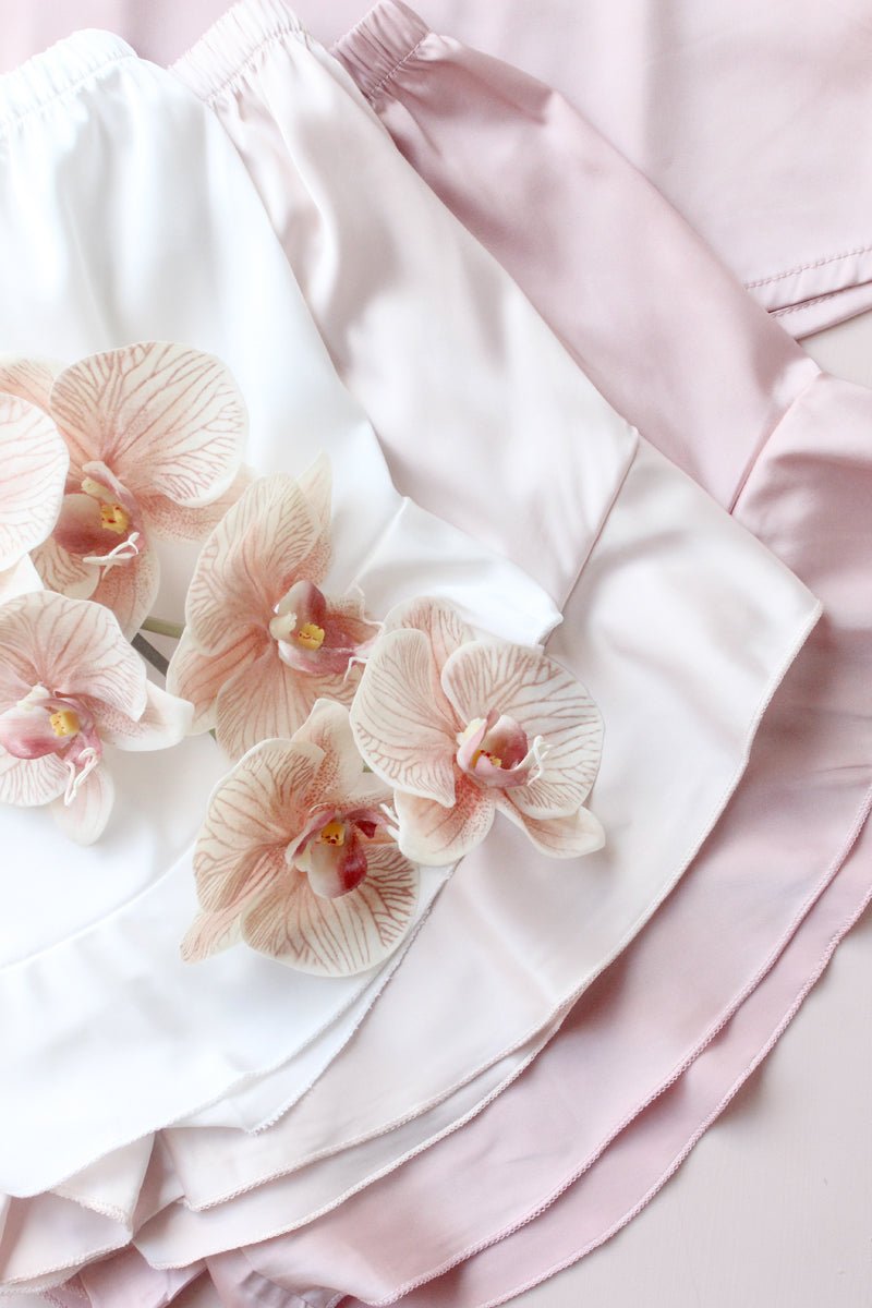 Evalie Personalised Ruffle Cami Set - Blush