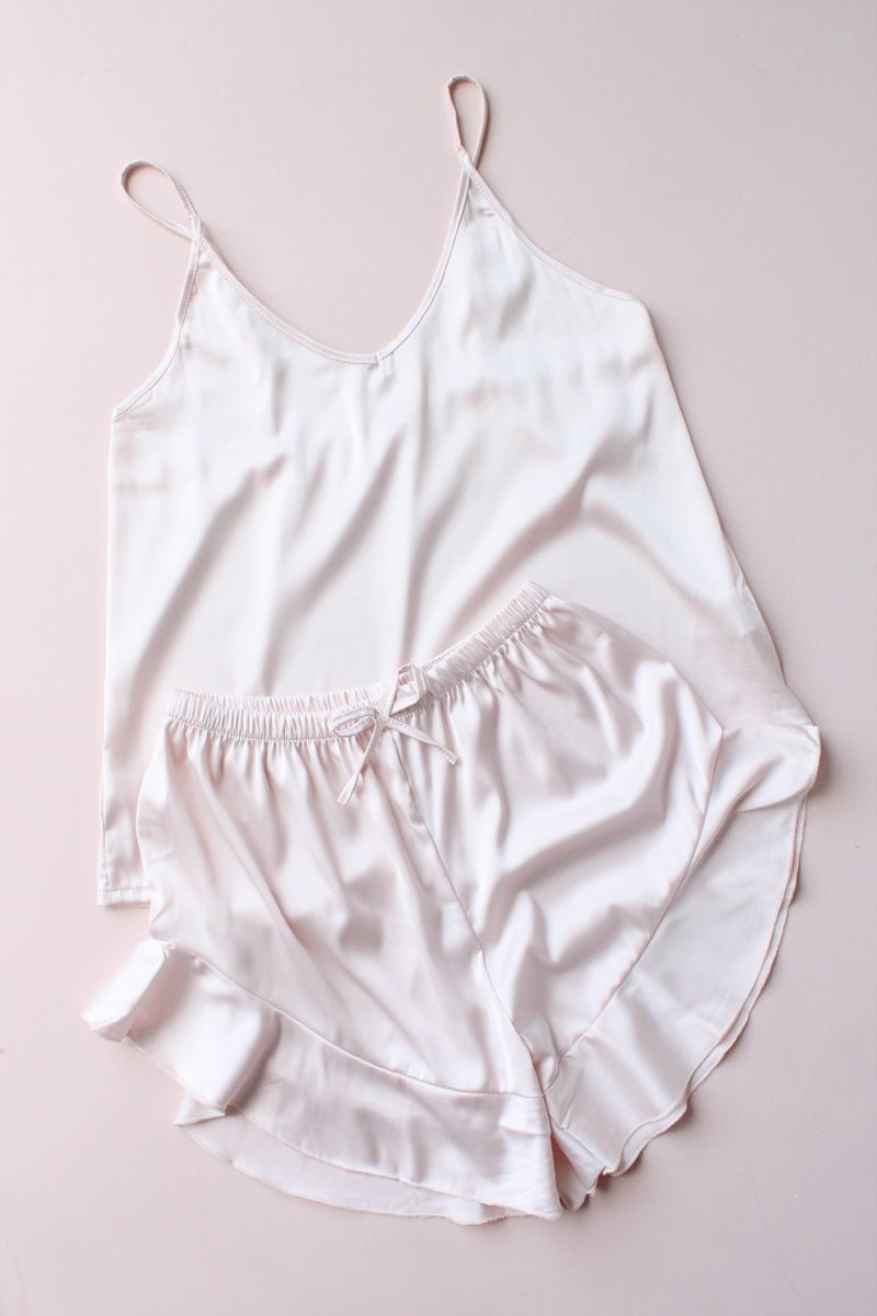 Evalie Personalised Ruffle Cami Set - Blush