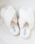 Fluffy Bridal Slippers - White