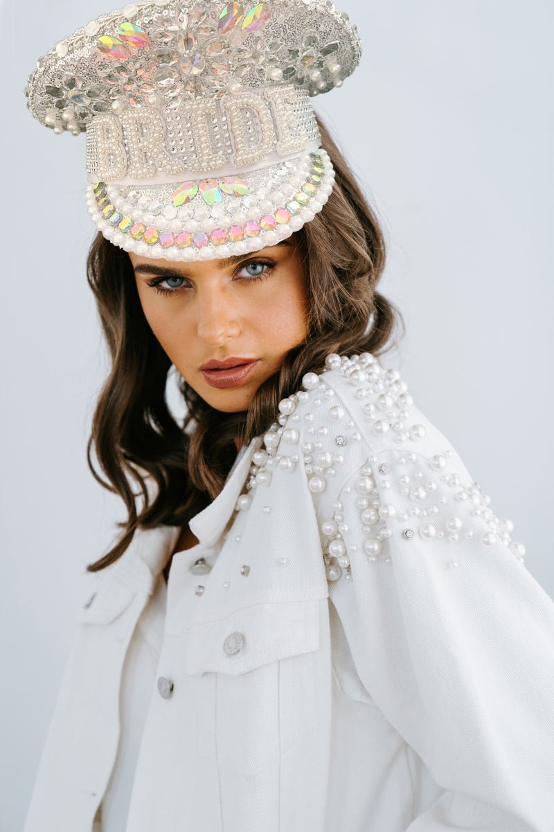 Bride Military Hat- Glitz