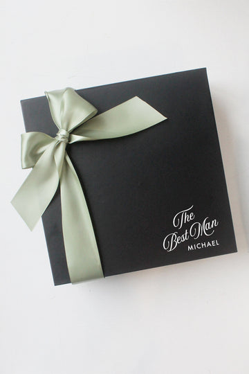 Personalised Groomsman Black Gift Box
