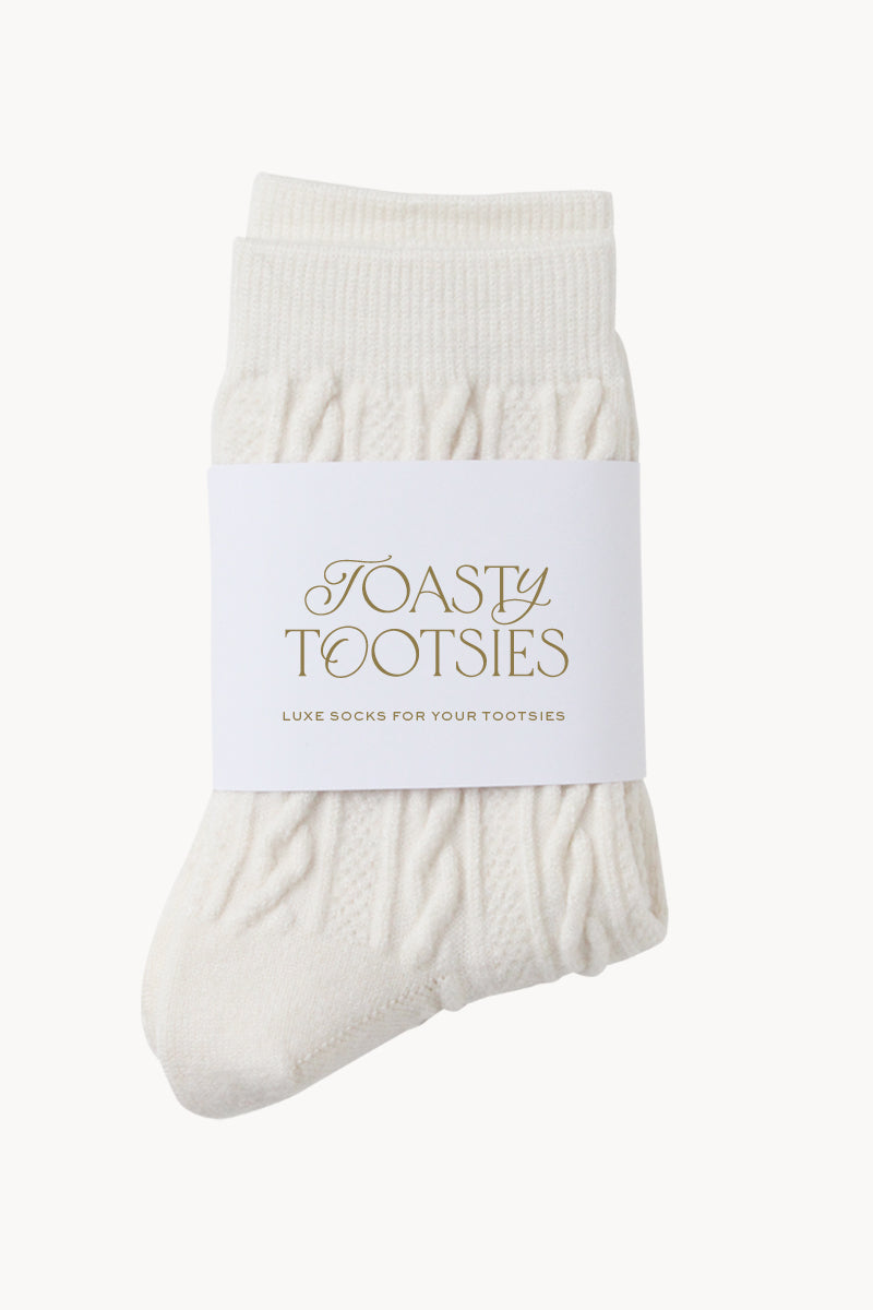 Toasty Tootsies Cream Socks
