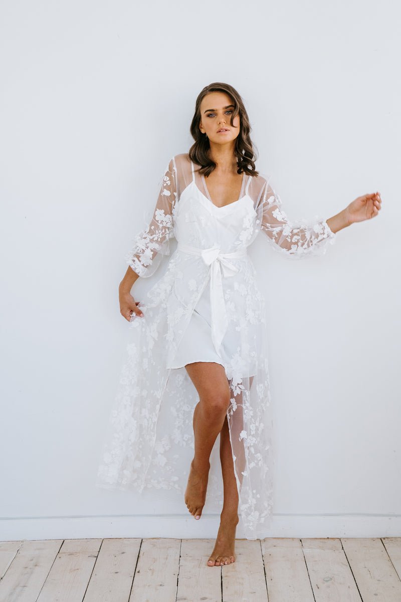 Lace Bridal Robe | Wedding Getting Ready Robe | Bridal Robe