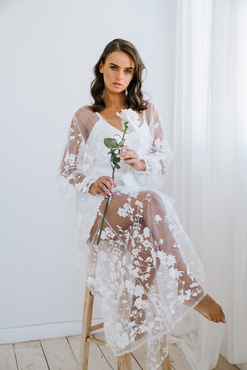 Lace Bridal Robe | Wedding Getting Ready Robe | Bridal Robe