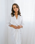 White Bridal Robe | White Lace Robe | Wedding Day Robe for the Bride