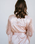 Bridesmaid Lace Robe | Blush Satin Robe | Lace Robe | Personalised Robe