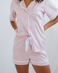 Bella Satin PJ Set- Dusty Rose