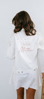 Personalilsed White Denim Jacket
