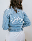 Wifey Beaded Bridal Denim Jacket