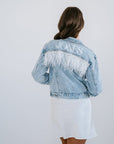 Feather Trim Personalised Denim Jacket