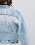 Feather Trim Personalised Denim Jacket