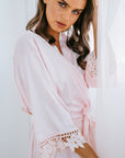 Pink Satin Robe | Bridesmaid Robe | Lace Robe | Personalised Blush Robe