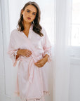 Pink Satin Robe | Bridesmaid Robe | Lace Robe | Personalised Blush Robe