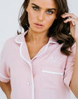 Sophia Linen PJ Set- Dusty Rose