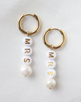 MRS Letters & Pearls Earrings