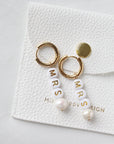 MRS Letters & Pearls Earrings