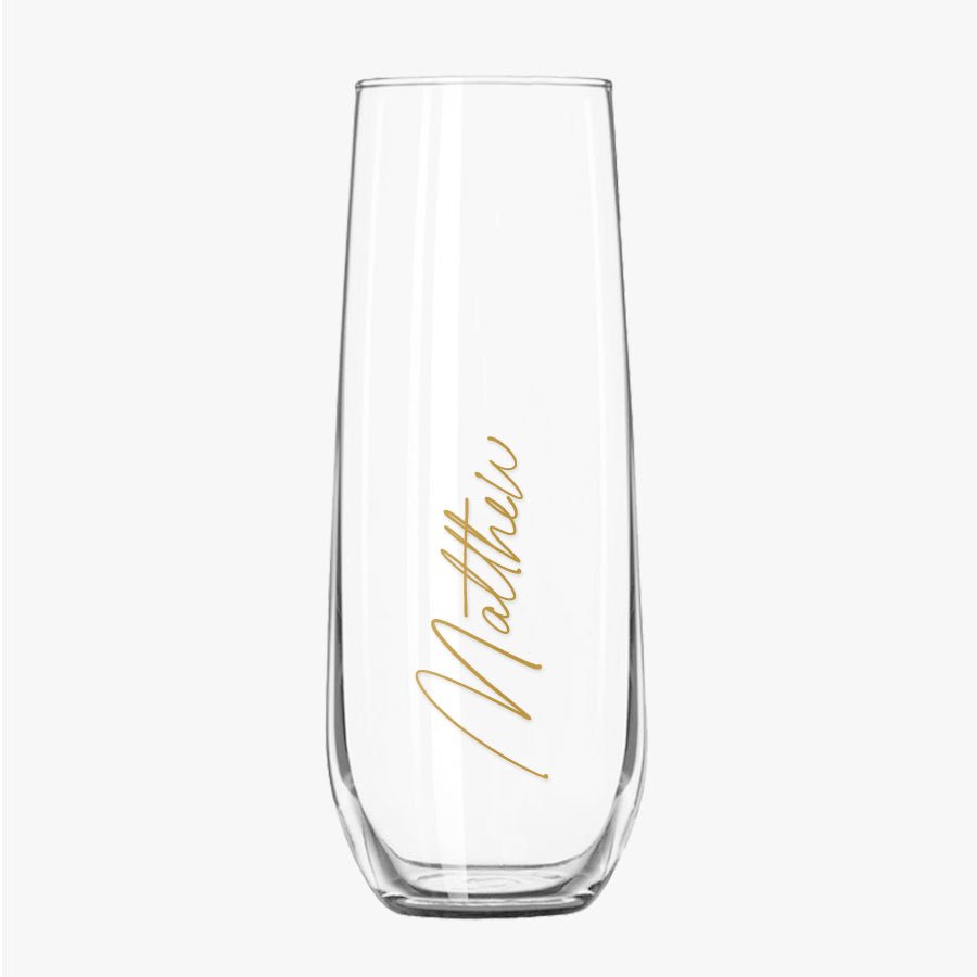 Stemless Champagne Flutes - Custom Name