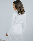 White Bridal Robe | Satin Bridesmaid Robes | Miss Poppy Design