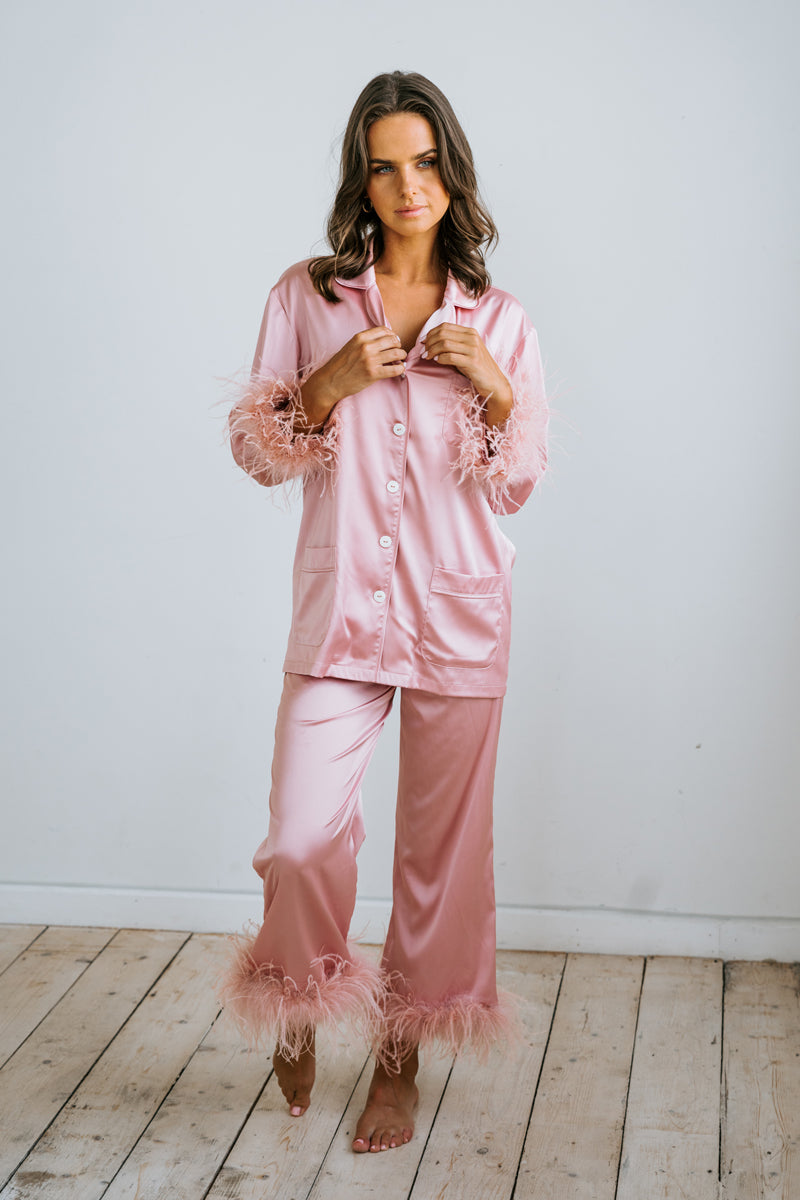 Feather Pyjamas Australia | Pink Feather Pyjamas | Feather Pjs