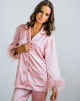 Feather Trim Pyjama Set