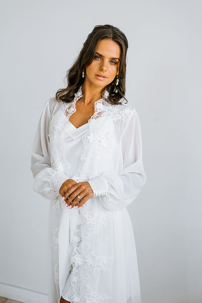 Bridal Robes | Lace Bridal Robe | White Bridal Robe