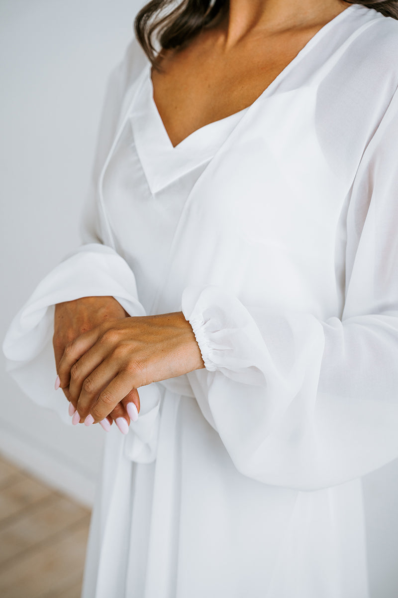 Bridal Robe | Getting Ready Robe | Long White Robe