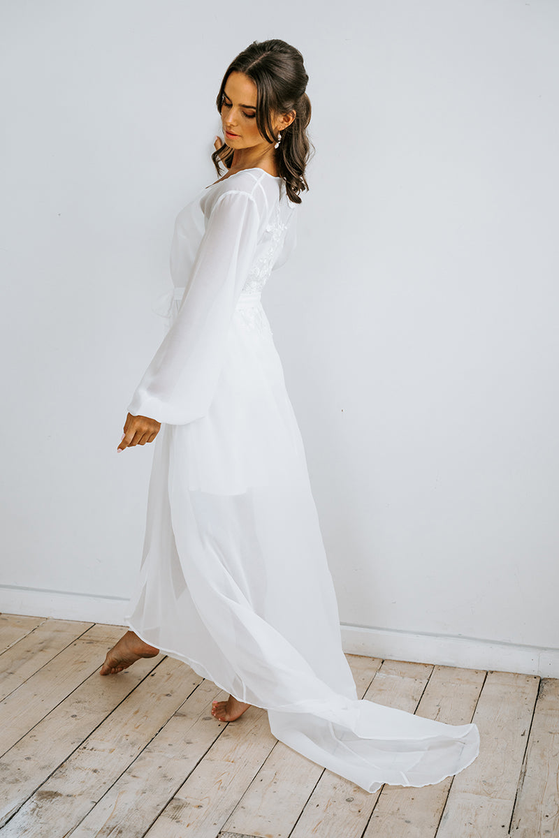 Bridal Robe | Getting Ready Robe | Long White Robe