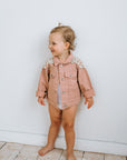 Personalised Kids Pearl Jacket - Dusty Rose Denim