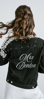 Black Pearl Denim Jacket | Bridal Jacket | Bridal Denim Jacket