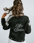 Black Pearl Denim Jacket | Bridal Jacket | Bridal Denim Jacket