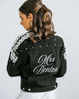 Black Pearl Denim Jacket | Bridal Jacket | Bridal Denim Jacket