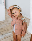 Personalised Kids Pearl Jacket - Dusty Rose Denim