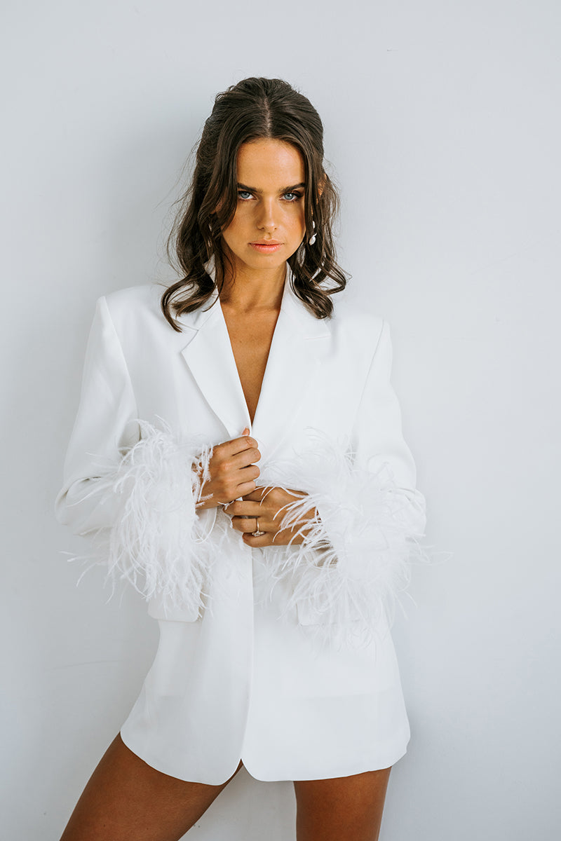 Bianca Feather Trim Blazer