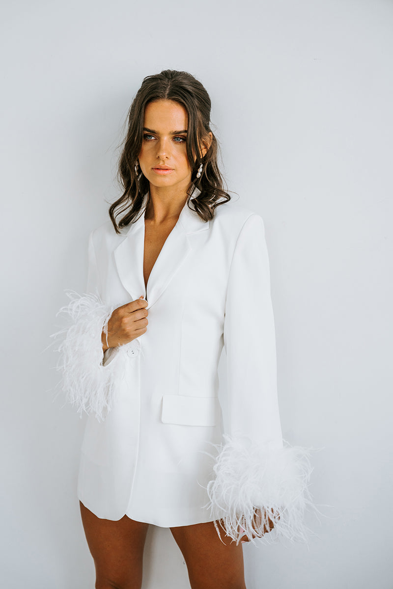 Bianca Feather Trim Blazer