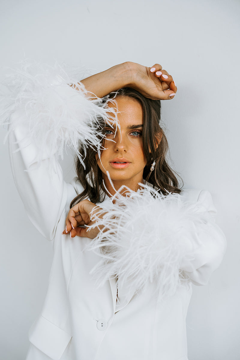 Bianca Feather Trim Blazer