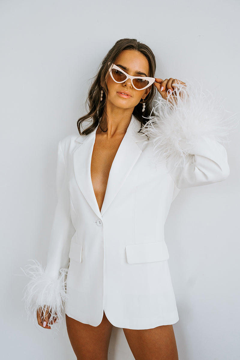 Bianca Feather Trim Blazer