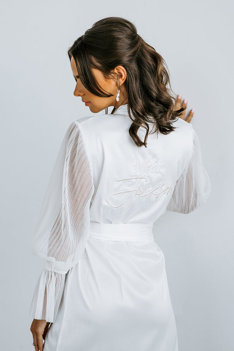 Pleated Sleeve Robe | Bridal Robe | Bridal Robes Australia